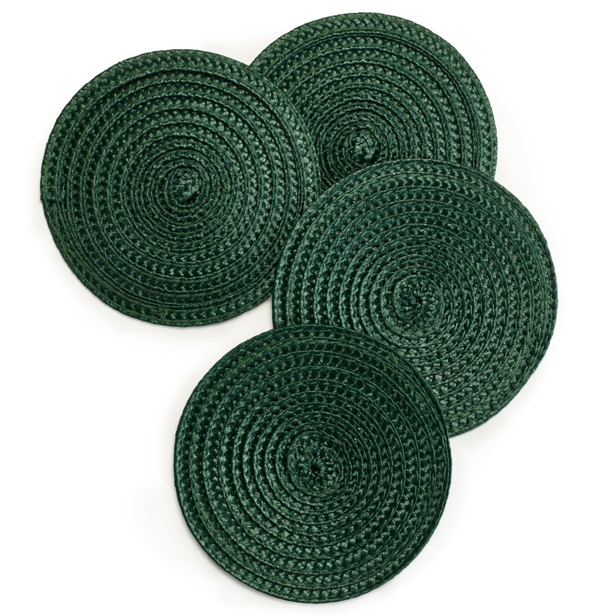 Set of 4 Ribbed Green Coasters