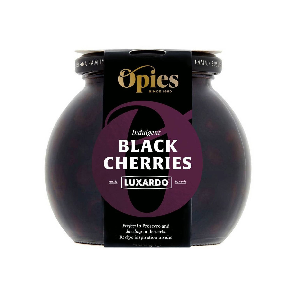 Opies Black Cherries with Luxardo Kirsch 460g