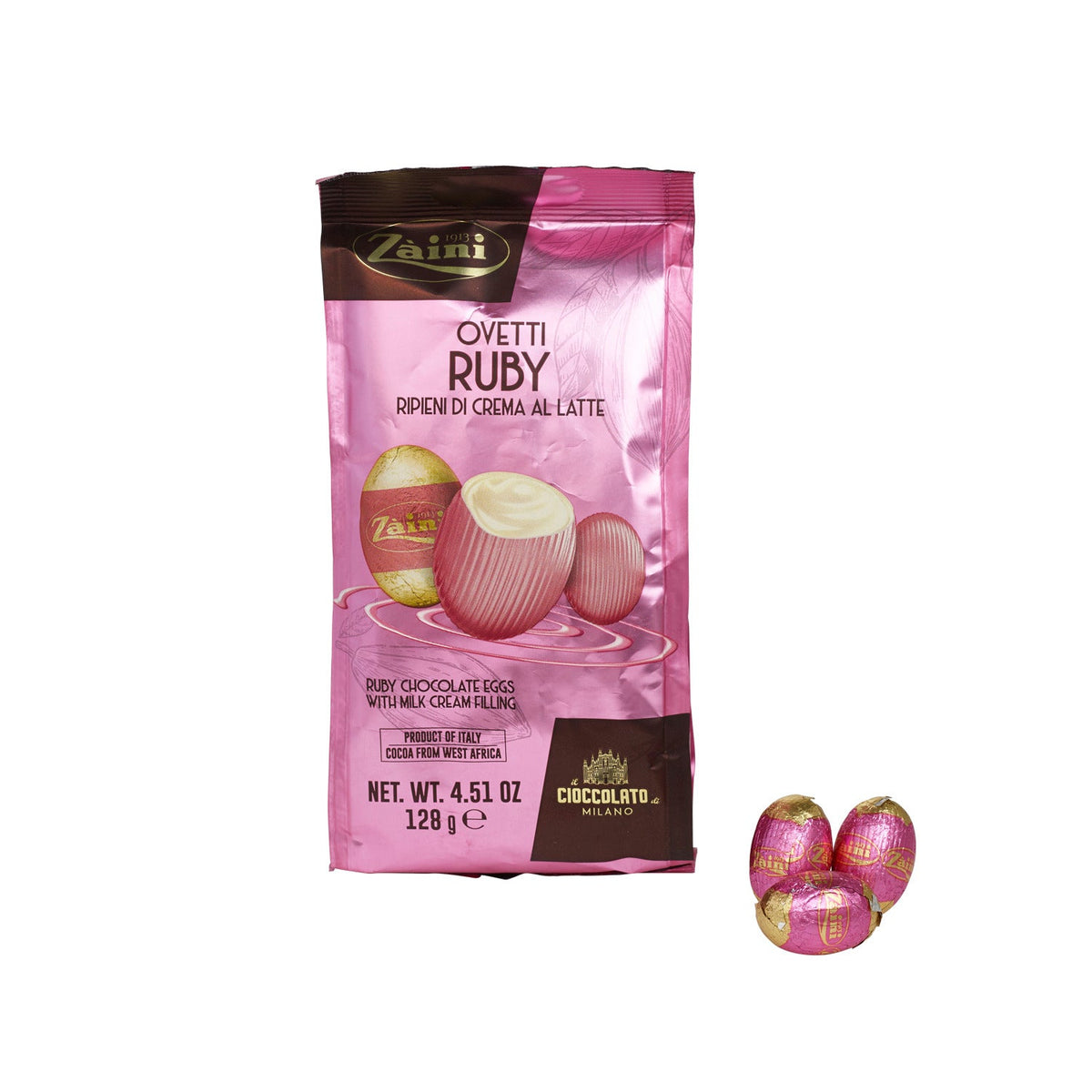 Zaini Ruby Chocolate Eggs 128g