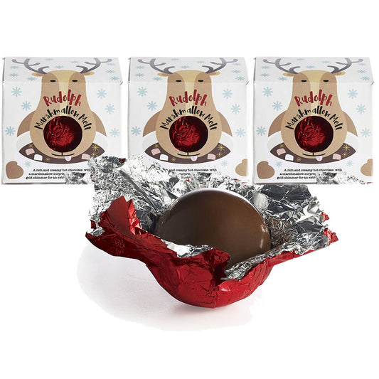 3 Rudolph Hot Chocolate Marshmallow Melts - 3 x 50g