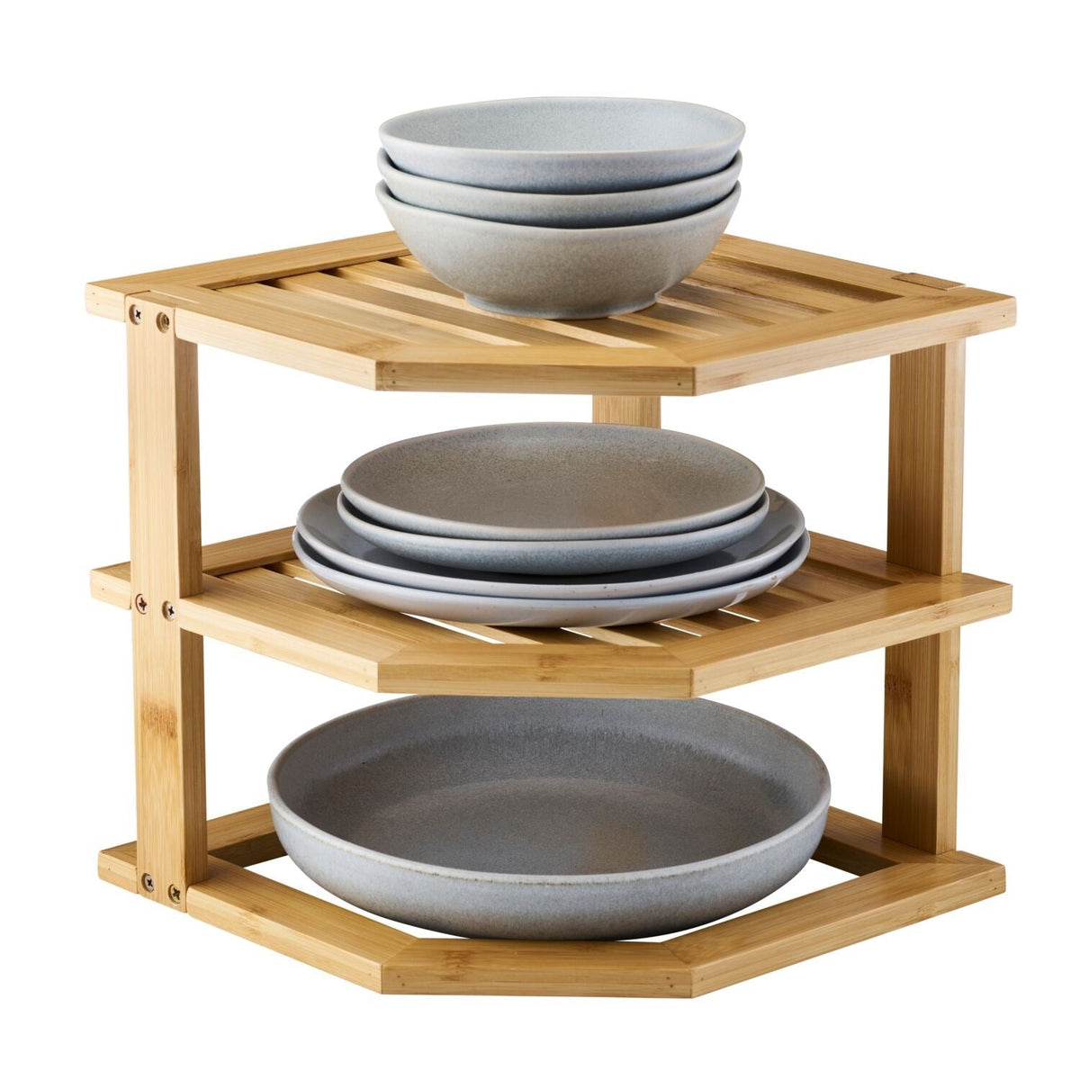 Lakeland Bamboo Corner Shelf