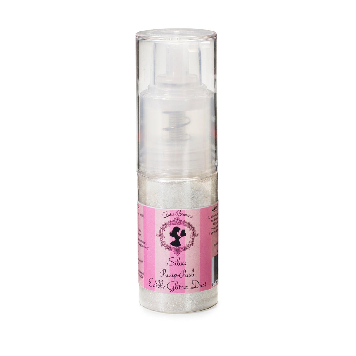 Cake Decorating Edible Glitter Dust Pump - Silver 10g