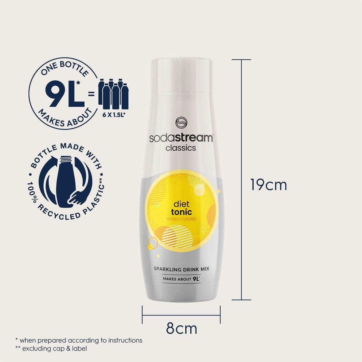 SodaStream Classics Diet Tonic Sparkling Drink Mix 440ml