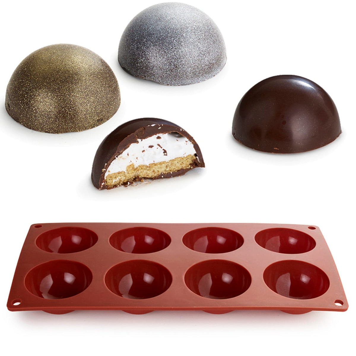Chocolate Teacake Silicone Mould for 8 Teacakes