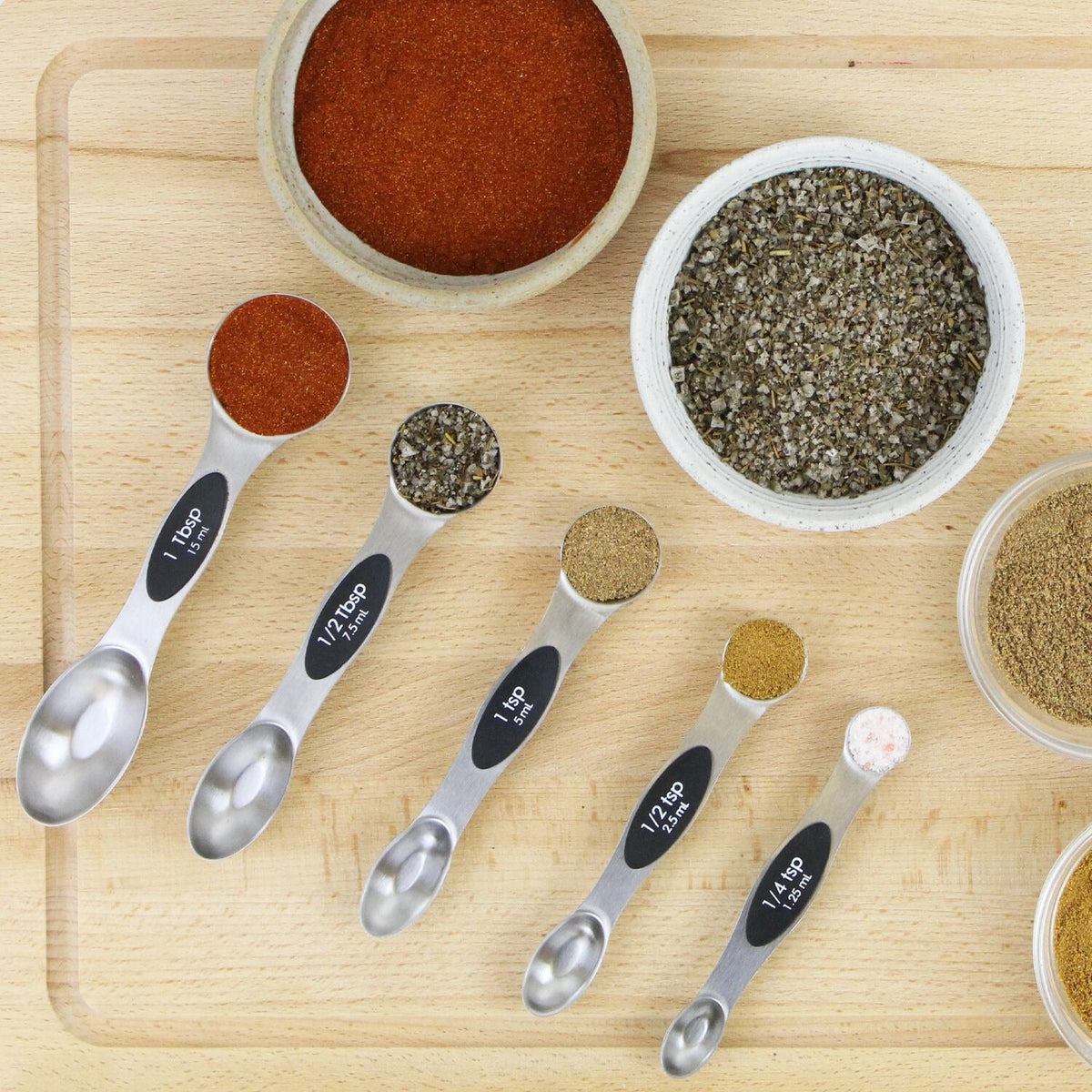 Double End Magnetic Measuring Spoons - Set of 5