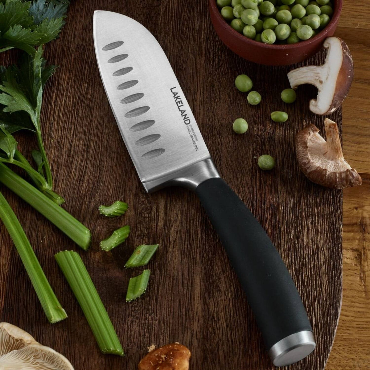 Lakeland  Select-Grip Japanese Steel Santoku Knife 12cm Blade