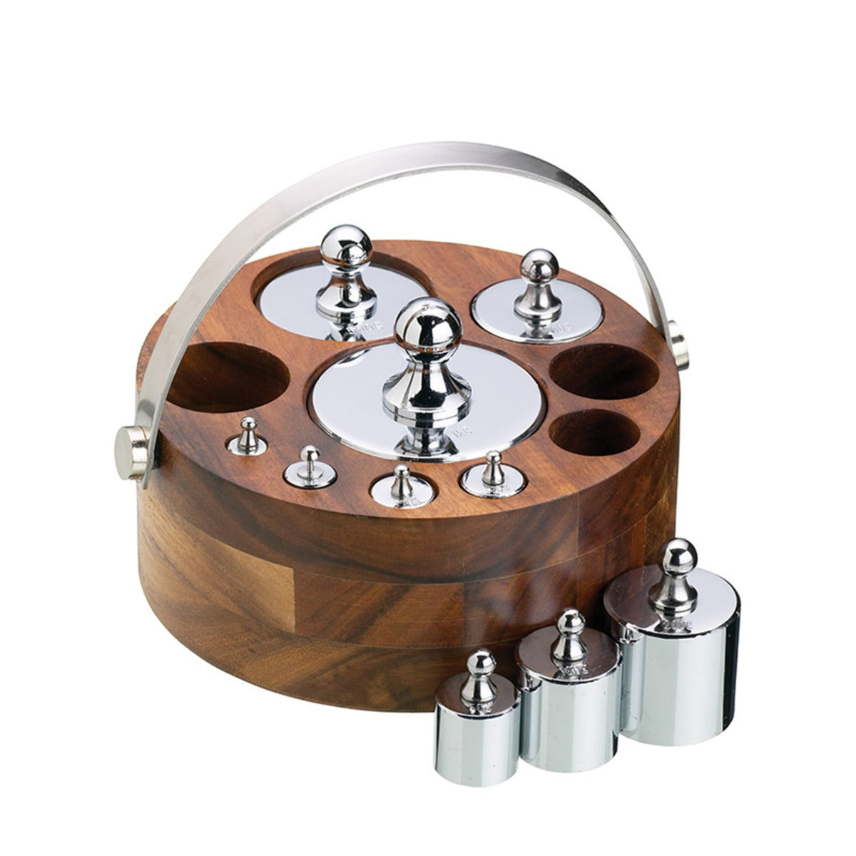Natural Elements 10-Piece Metric Weight Set with Wood Stand