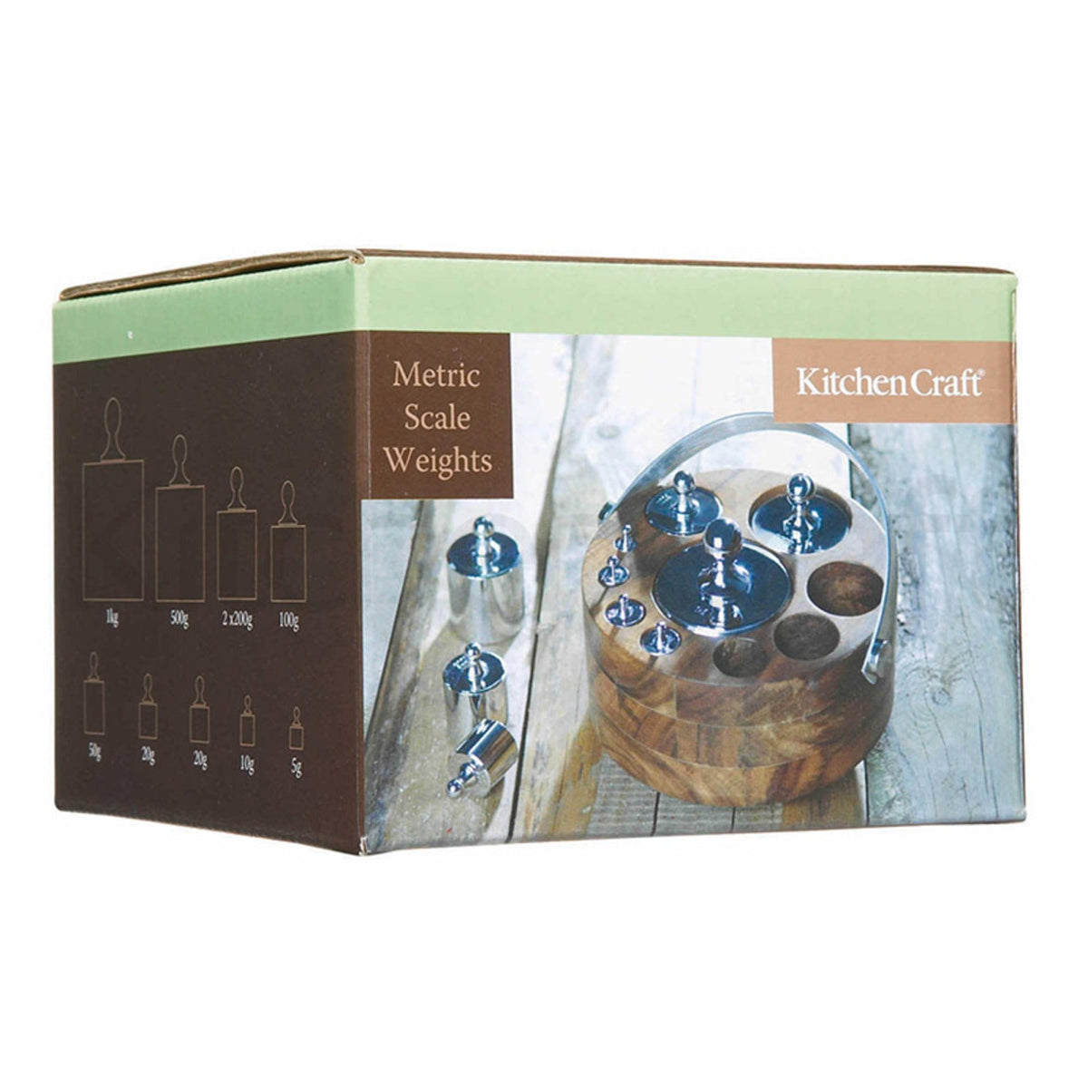 Natural Elements 10-Piece Metric Weight Set with Wood Stand