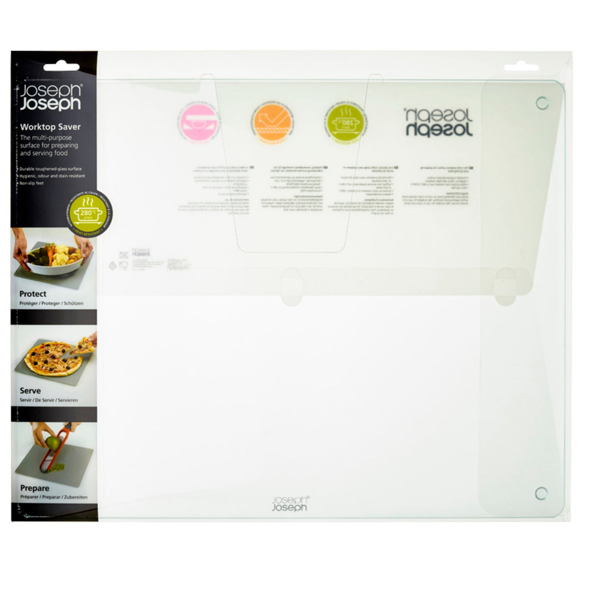 Joseph Joseph Clear Glass Worktop Saver Large