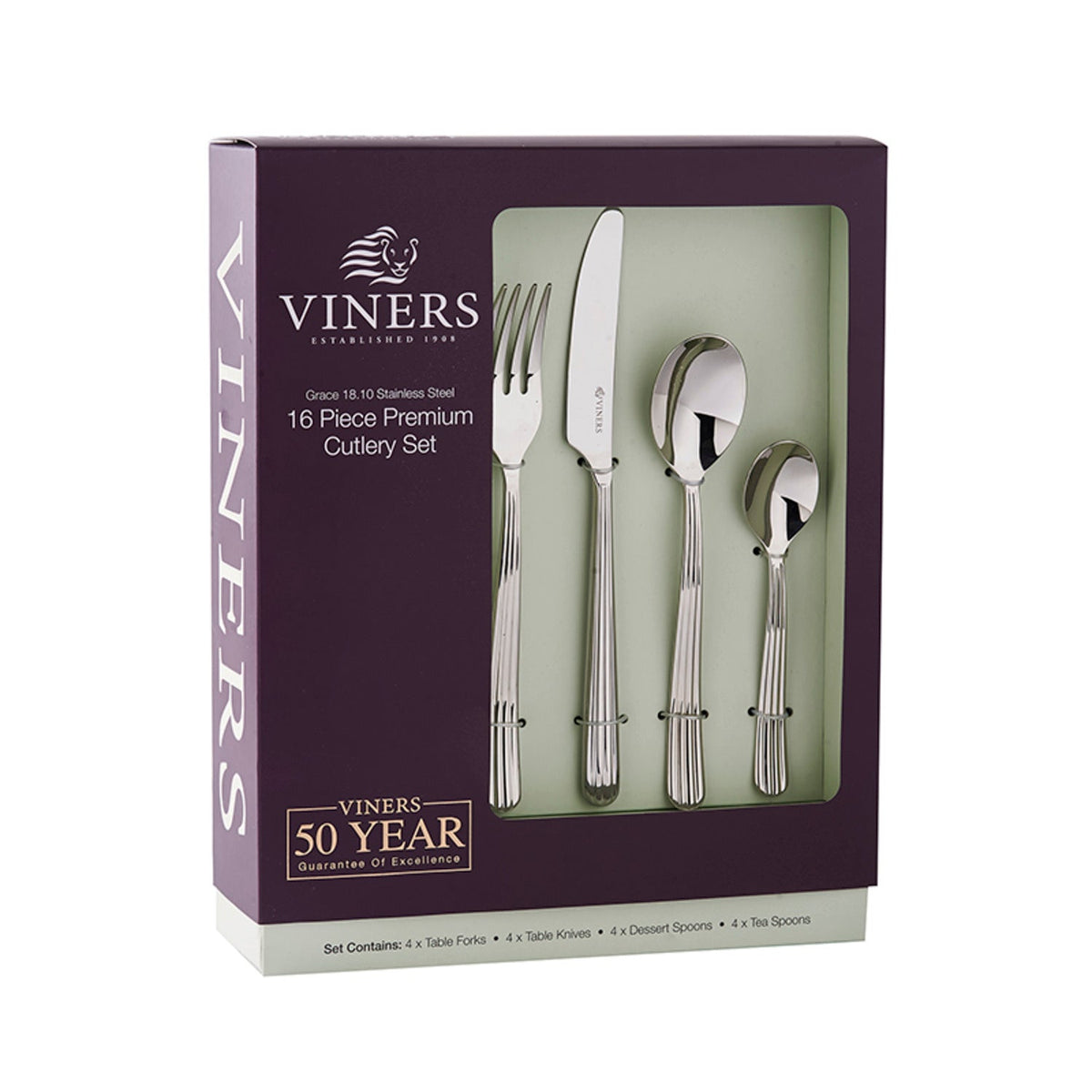 Viners Grace 18.10 Stainless Steel 16-Piece Cutlery Set