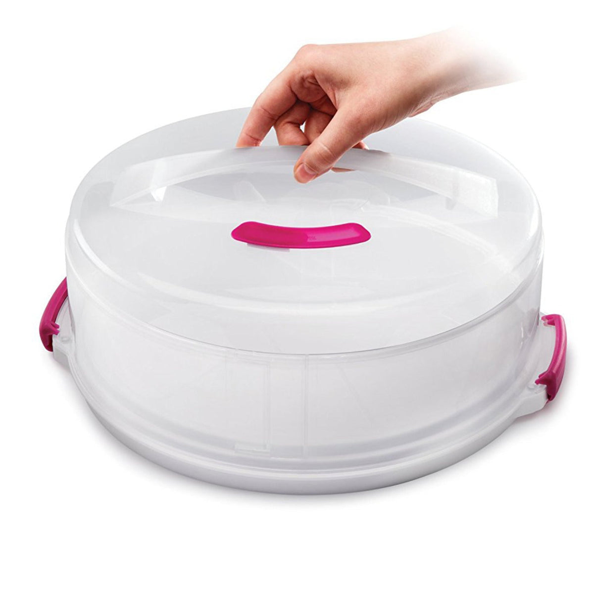 2 in 1 Height Adjustable Cake Carrier Caddy - Round Holds 30cm Cakes