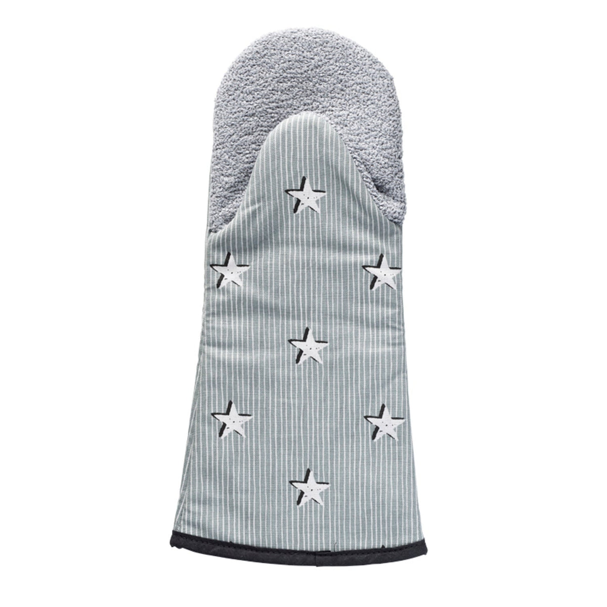 Mary Berry with Lakeland Star and Stripe Print Gauntlet Oven Glove