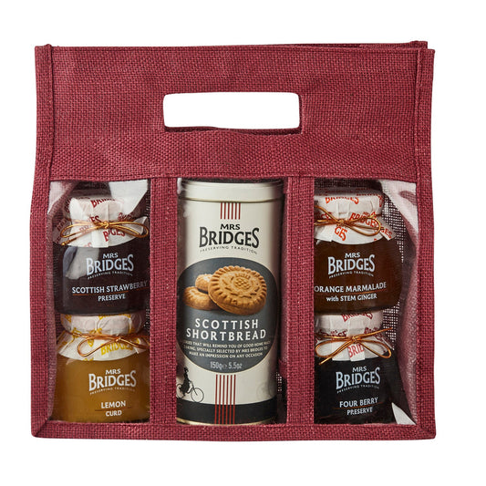 Mrs Bridges Sweet Treats Jute Gift Bag Hamper