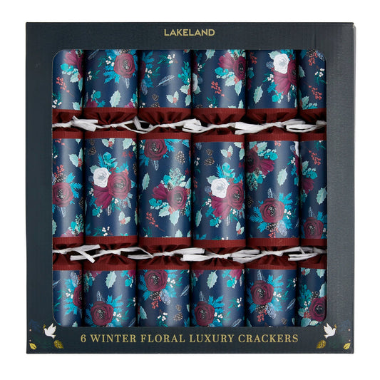 6 Lakeland Winter Floral Luxury Crackers
