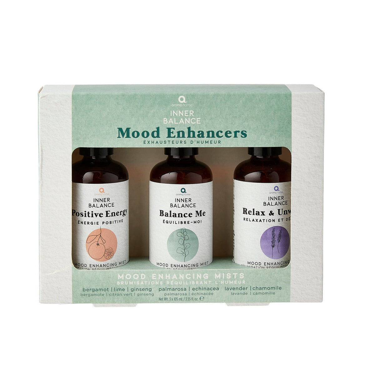 3 Aroma Home Inner Balance Mood Maker Mists