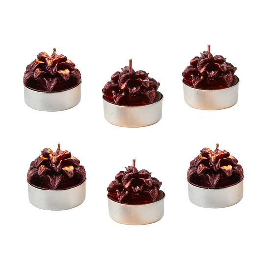 6 Lakeland Poinsettia Tealight Candles