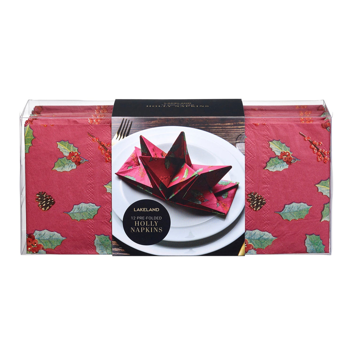 12 Lakeland Holly Pre-Folded Napkins