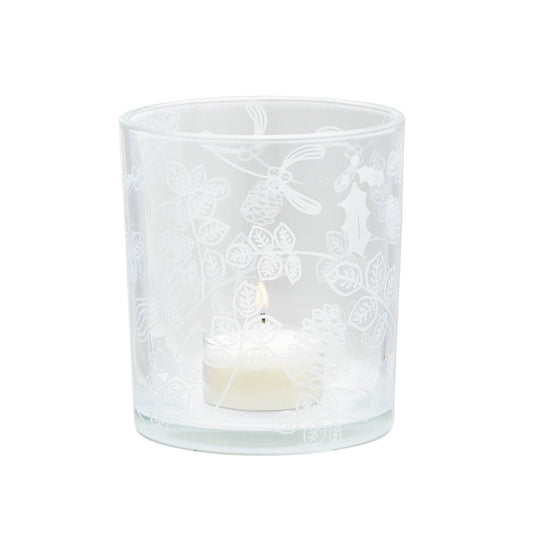 12 Days of Christmas Glass Candle Holder