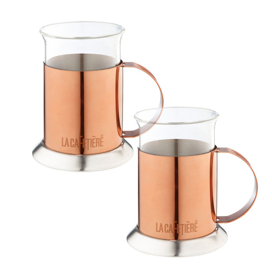 2 La Cafetière Glass Mugs
