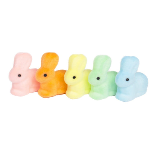 Talking Tables 5 Mini Flocked Rainbow Bunnies
