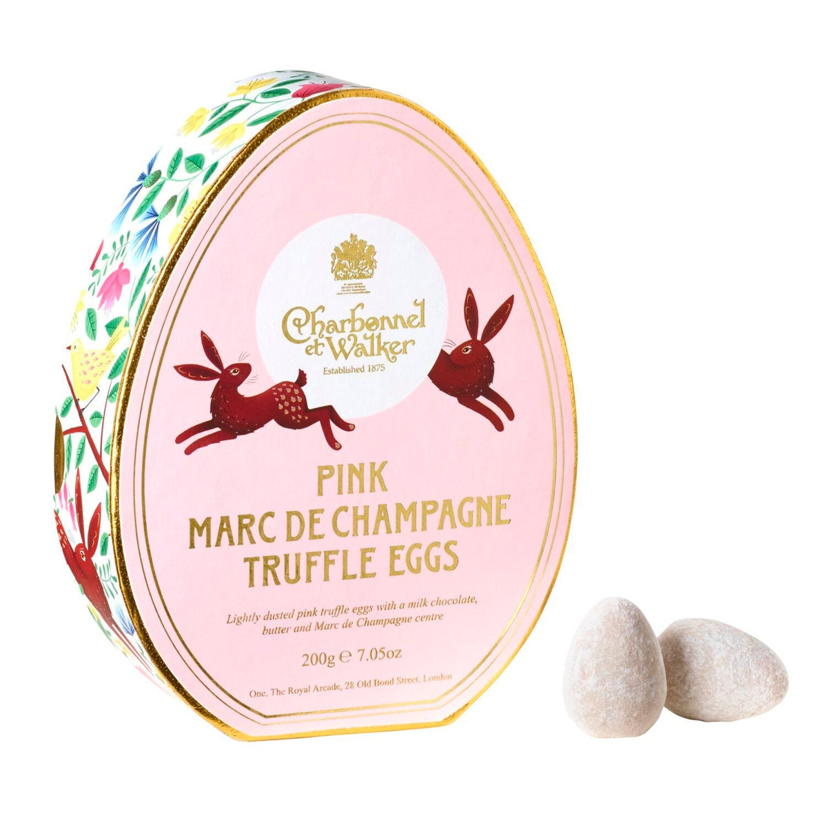 Charbonnel et Walker Pink Marc de Champagne Truffle Eggs 200g