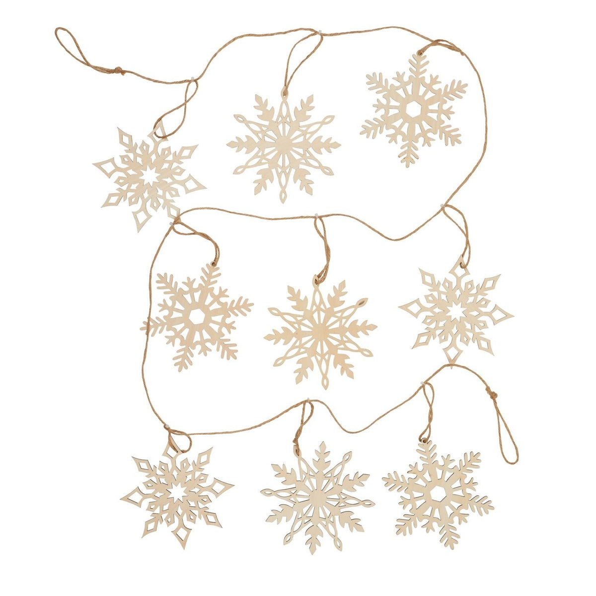 Wooden Snowflake Garland