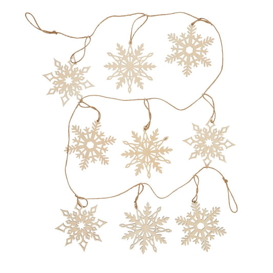 Wooden Snowflake Garland