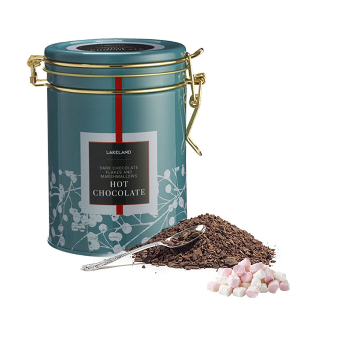 Lakeland Hot Chocolate Tin with Dark Chocolate Flakes and Marshmallows 250g