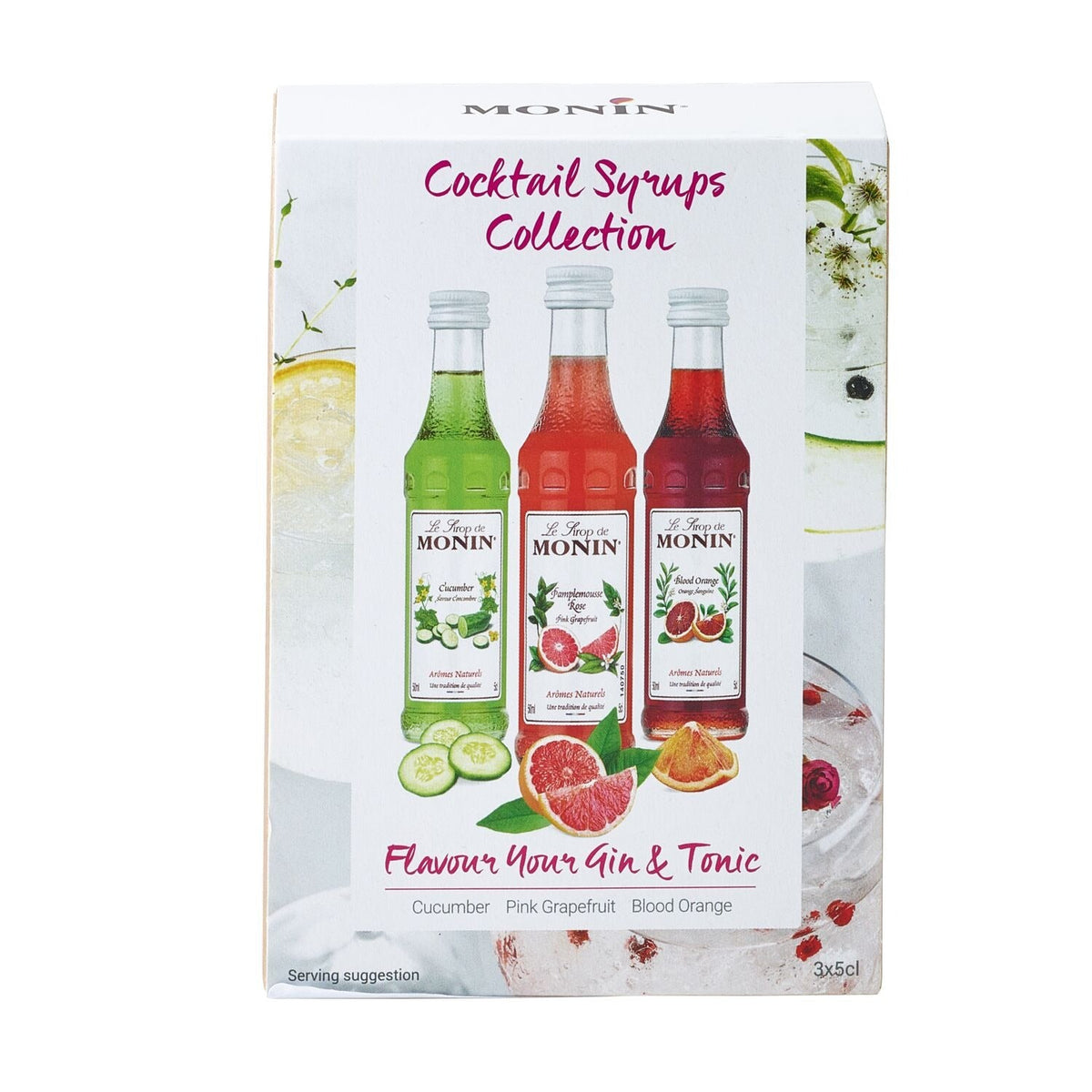 Monin Gin & Tonic Cocktail Syrup Gift Set – 3 x 50ml