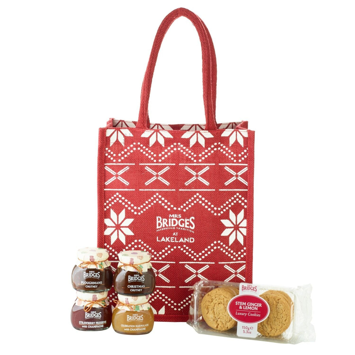 Mrs Bridges Red Fairisle Hamper Tote