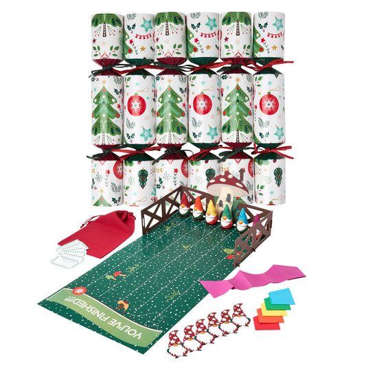 6 Lakeland Racing Gonk Christmas Crackers With Reusable Cracker Game