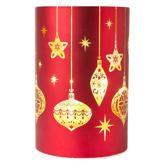 Lakeland Small Decorative Light Up Glass Tube Red