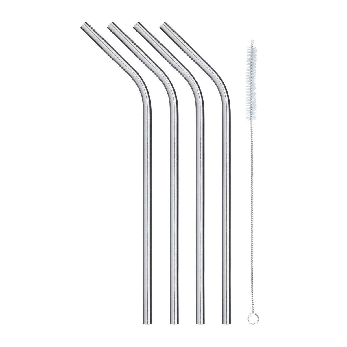 KitchenCraft Set of 4 Stainless Steel Straws