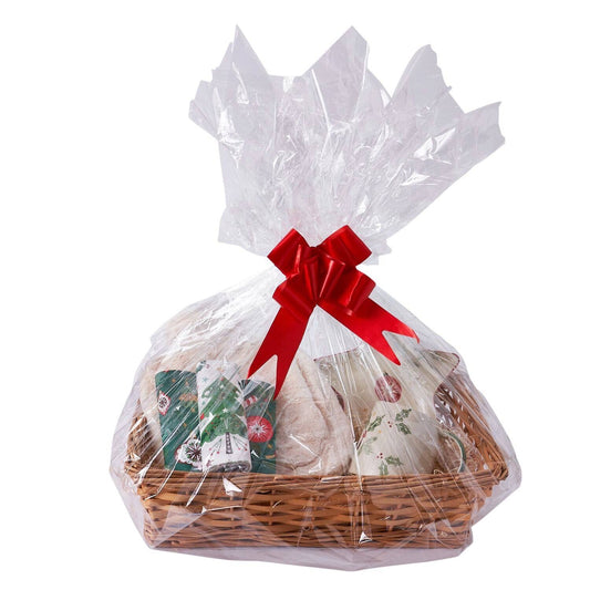 Christmas Hamper Basket With Bow And Wrap