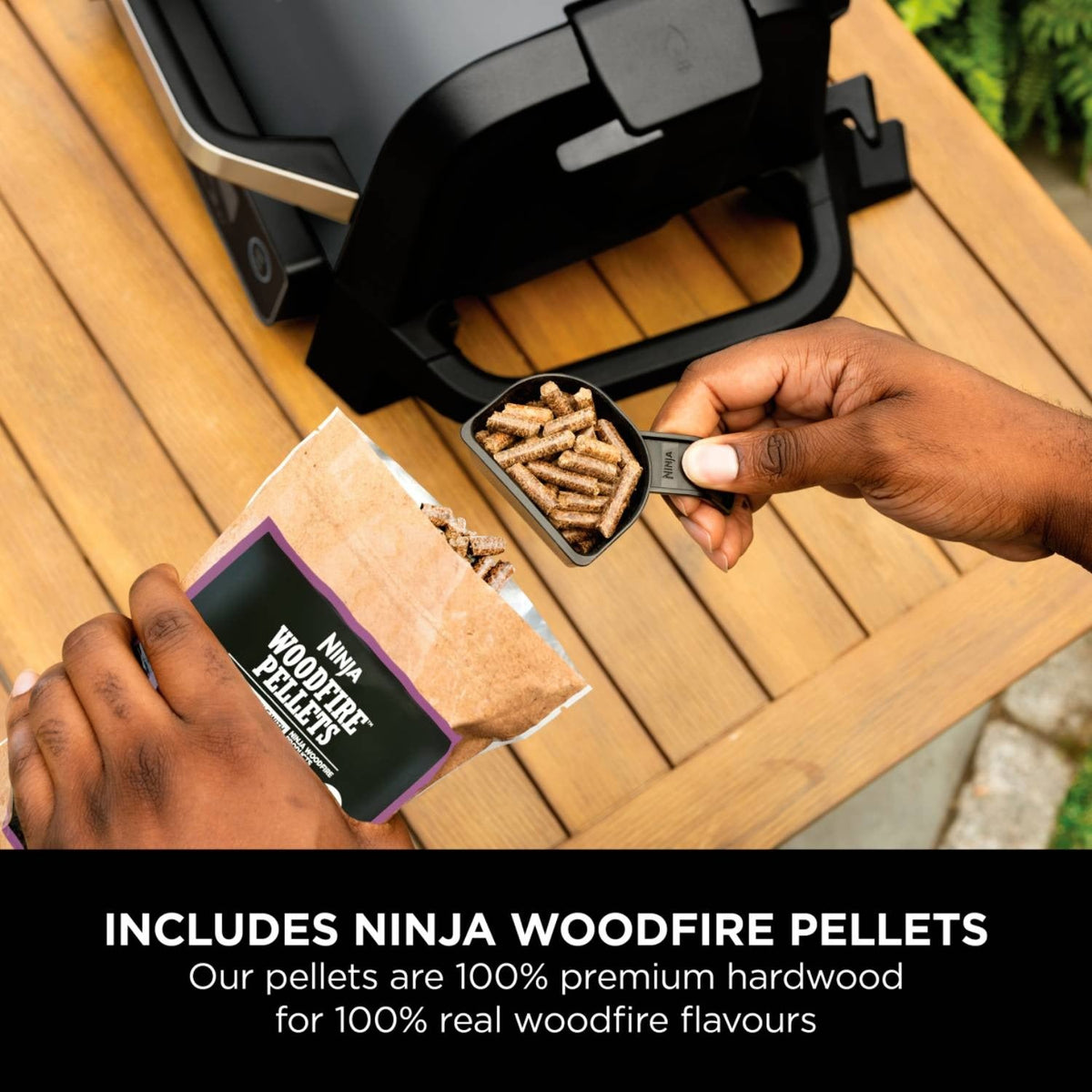 Ninja Woodfire Electric BBQ Grill, Smoker, Air Fryer and Cover Bundle