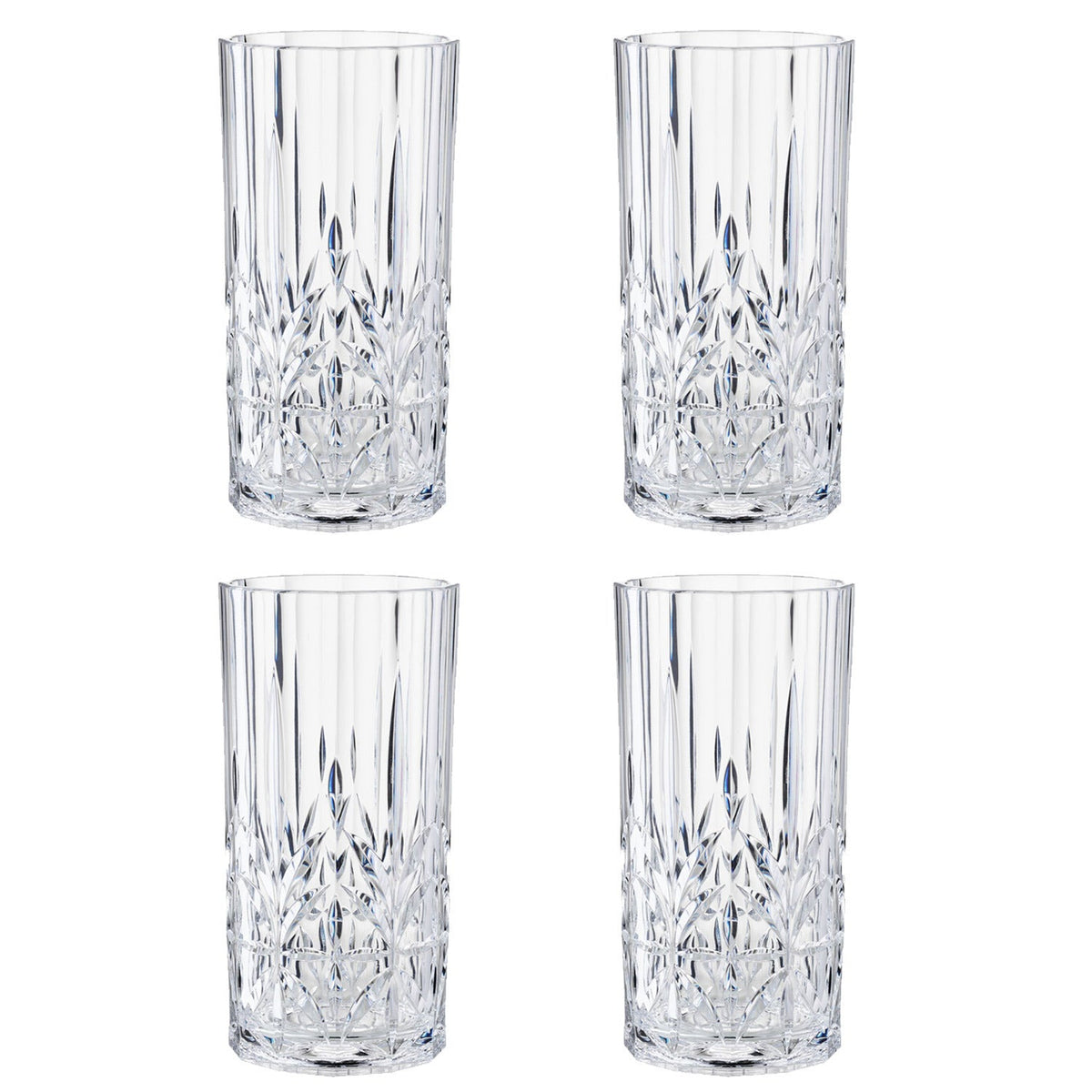 Crystal-Look Acrylic Highball  Tumblers - Set of 4