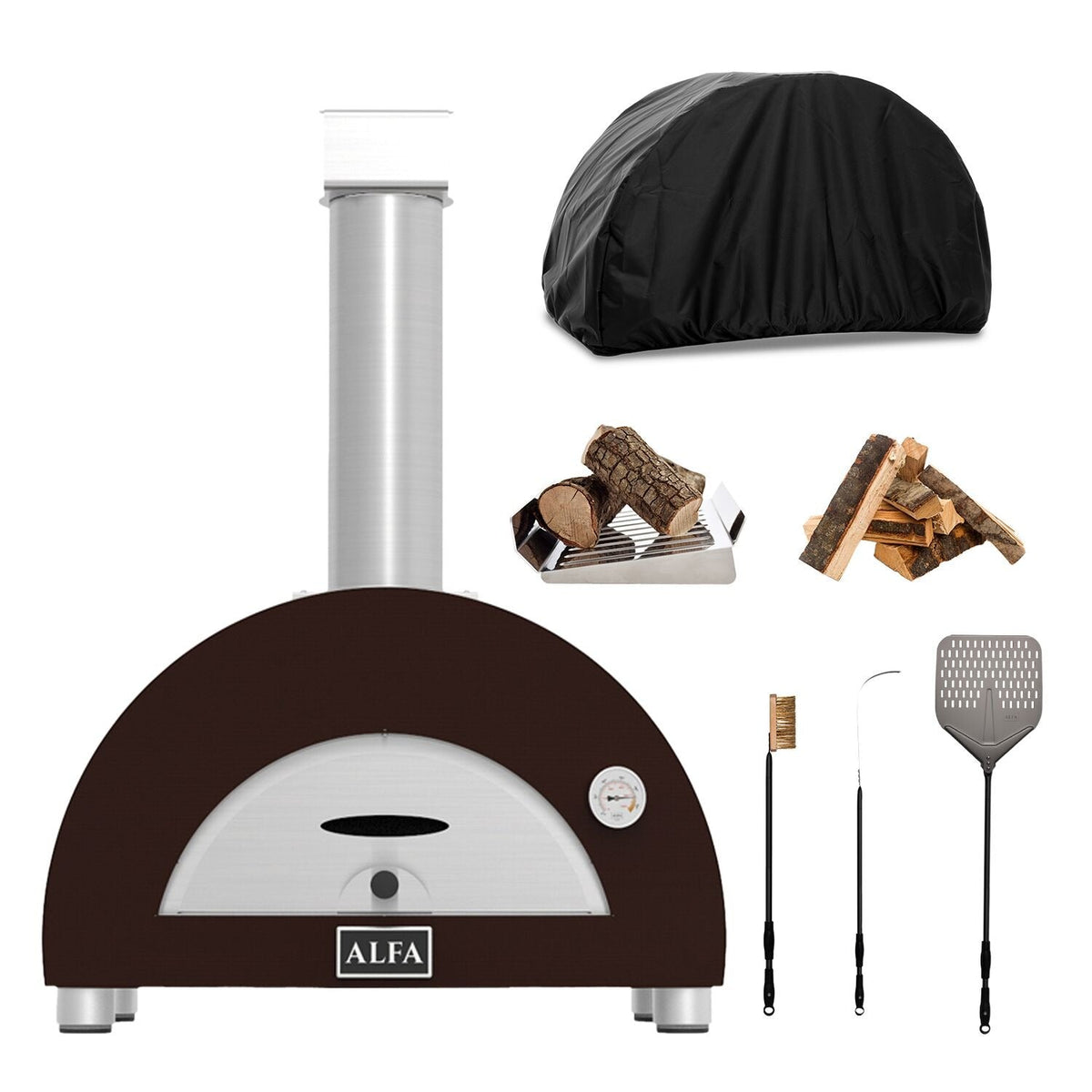 Alfa Forni Moderno 1 Pizza Oven and Accessories Bundle