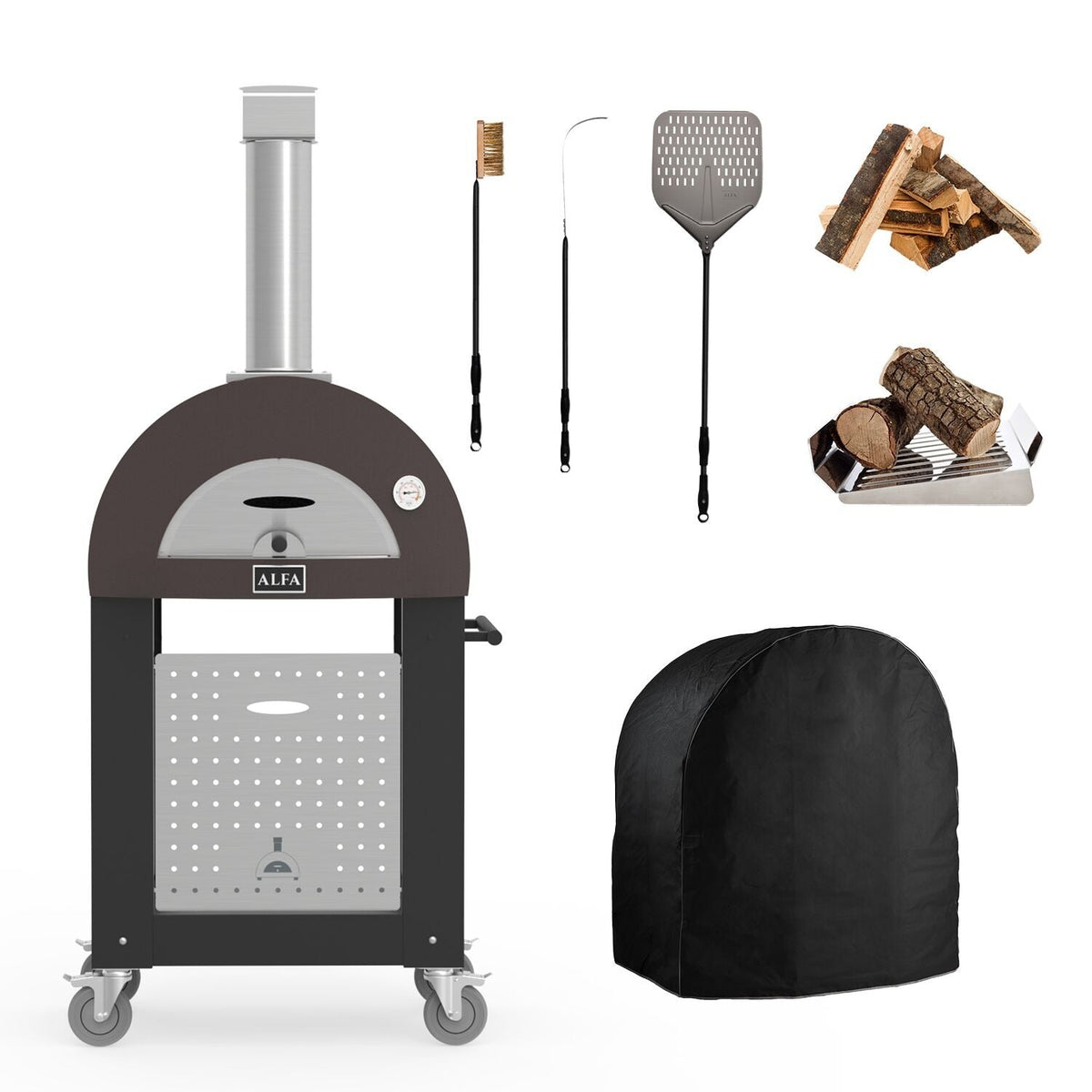 Alfa Forni Moderno 1 Pizza Oven and Accessories Bundle with Stand