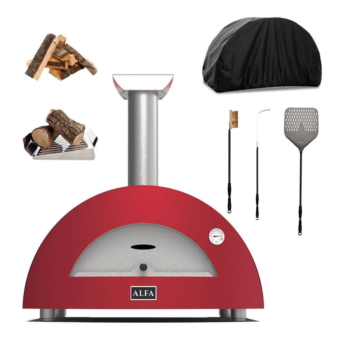 Alfa Forni Moderno 2 Pizza Oven and Accessories Bundle