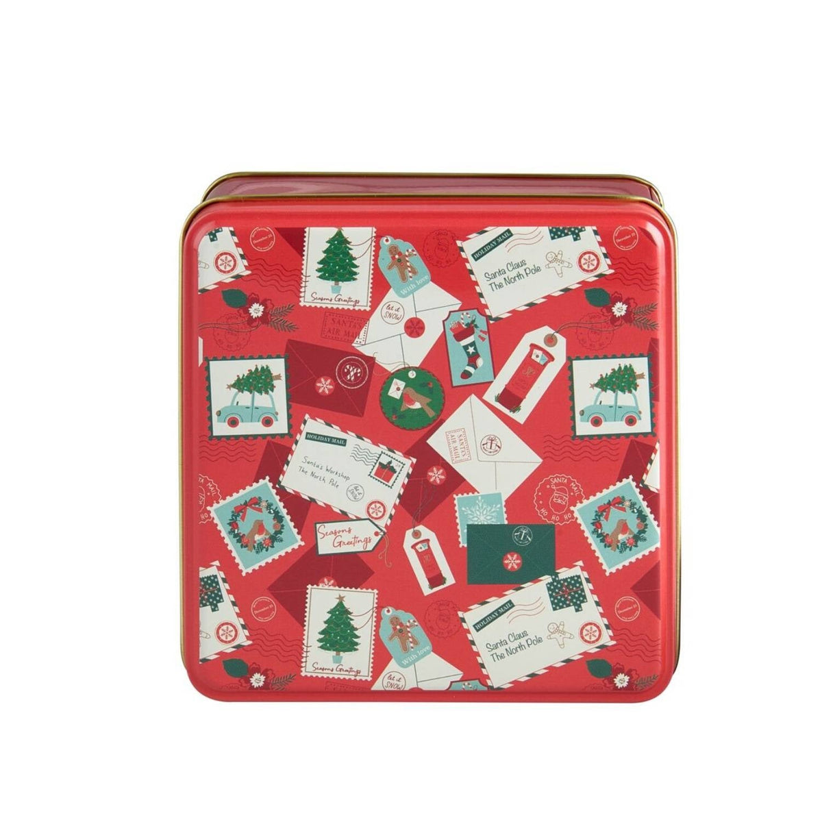 Home for Christmas Square Biscuit Tin