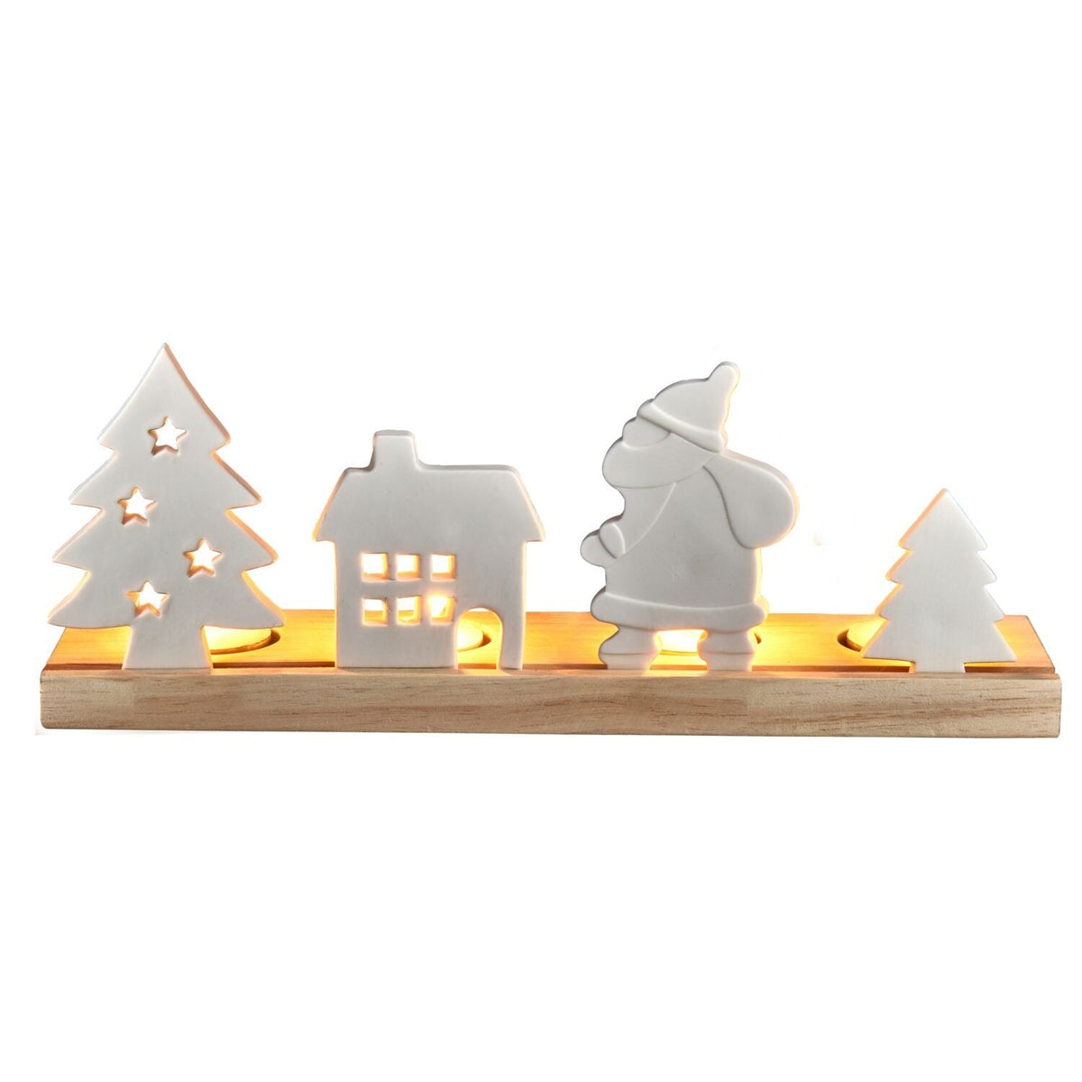 Wood and Ceramic Tealight Holder