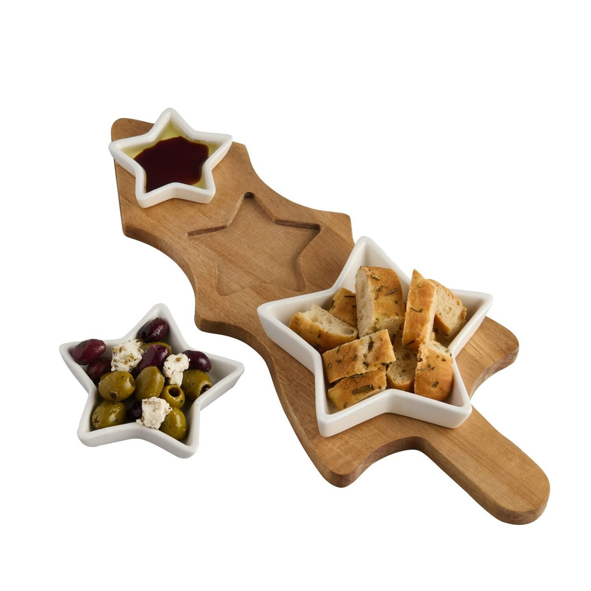 Lakeland Christmas Tree Serving Platter with Star Bowls