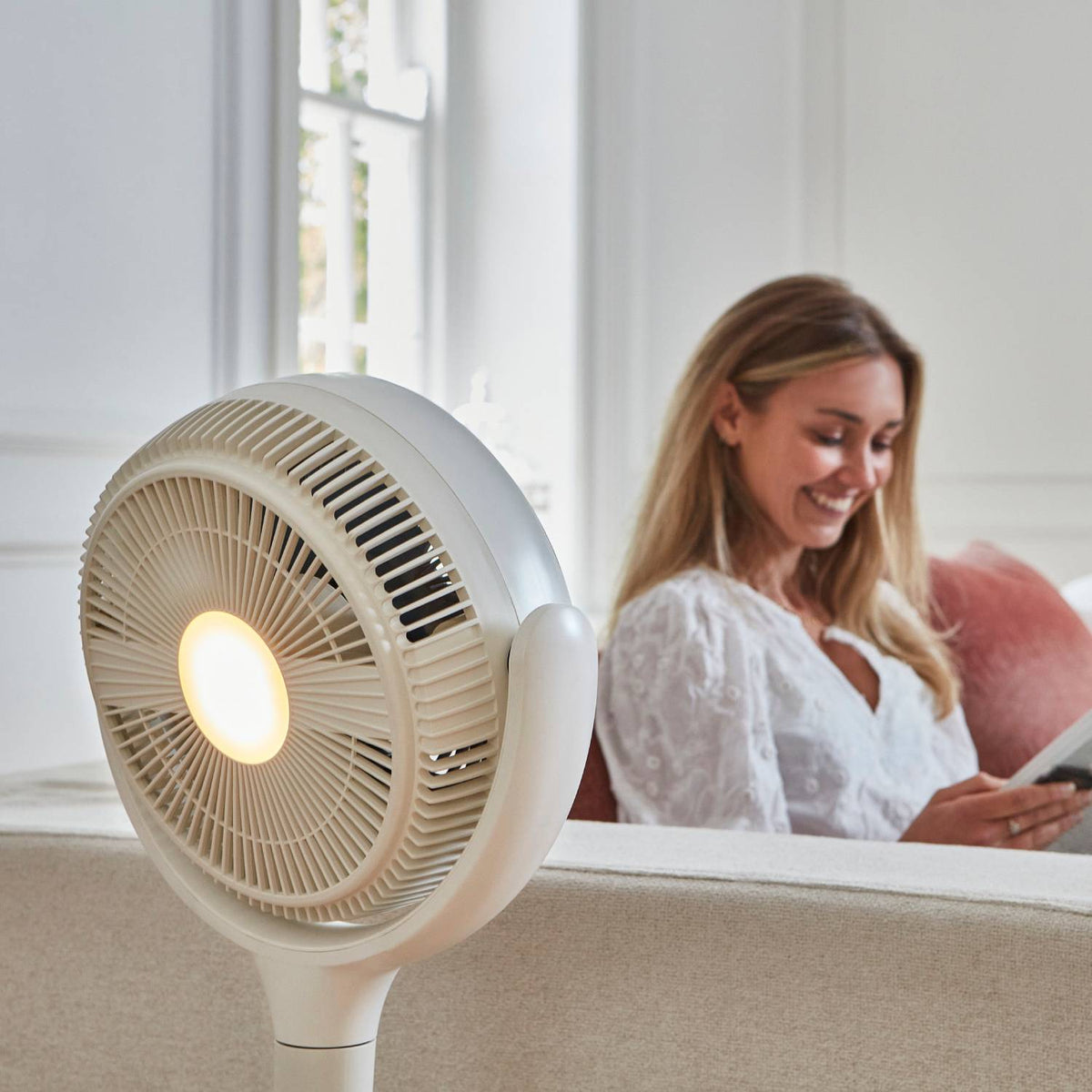 AirCraft LUME Quiet Air Circulator Fan with Remote & LED Backlight