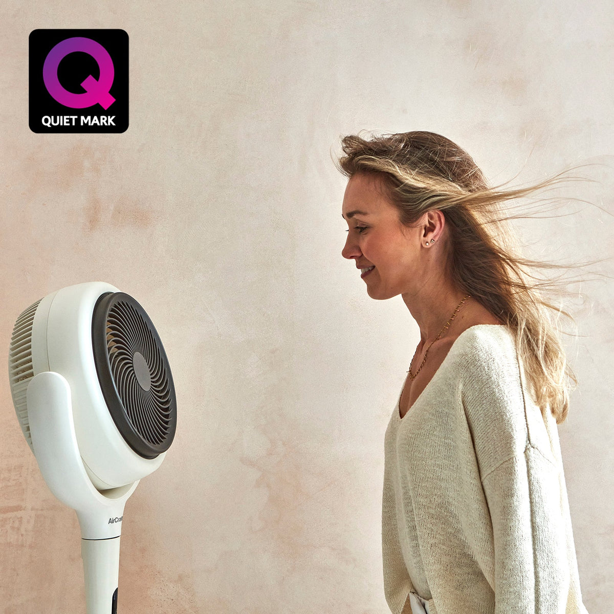 AirCraft LUME Quiet Air Circulator Fan with Remote & LED Backlight
