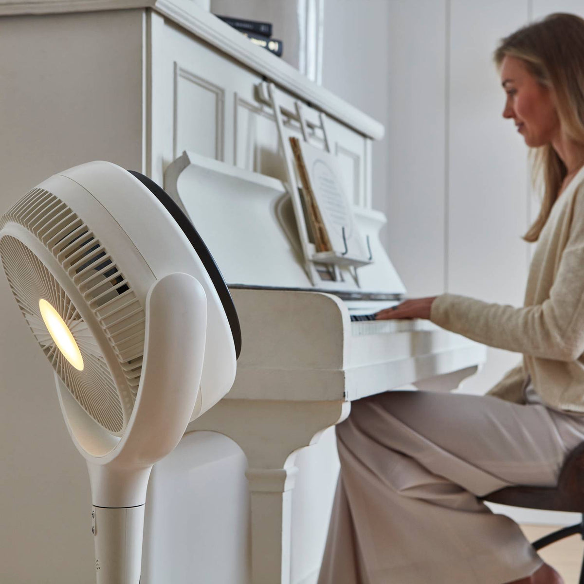 AirCraft LUME Quiet Air Circulator Fan with Remote & LED Backlight