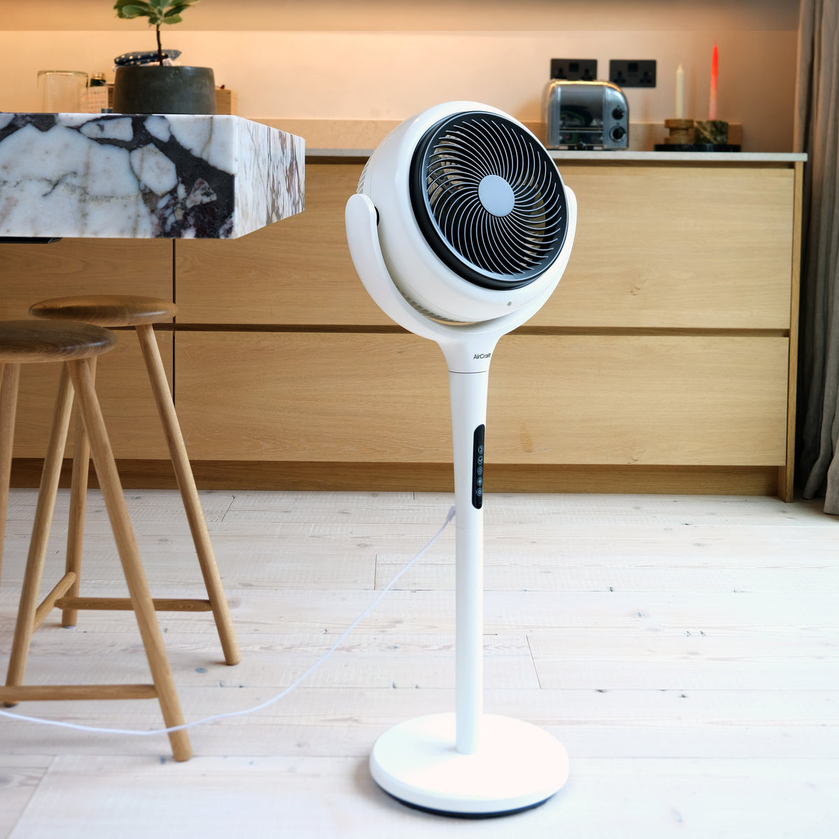AirCraft LUME Quiet Air Circulator Fan with Remote & LED Backlight