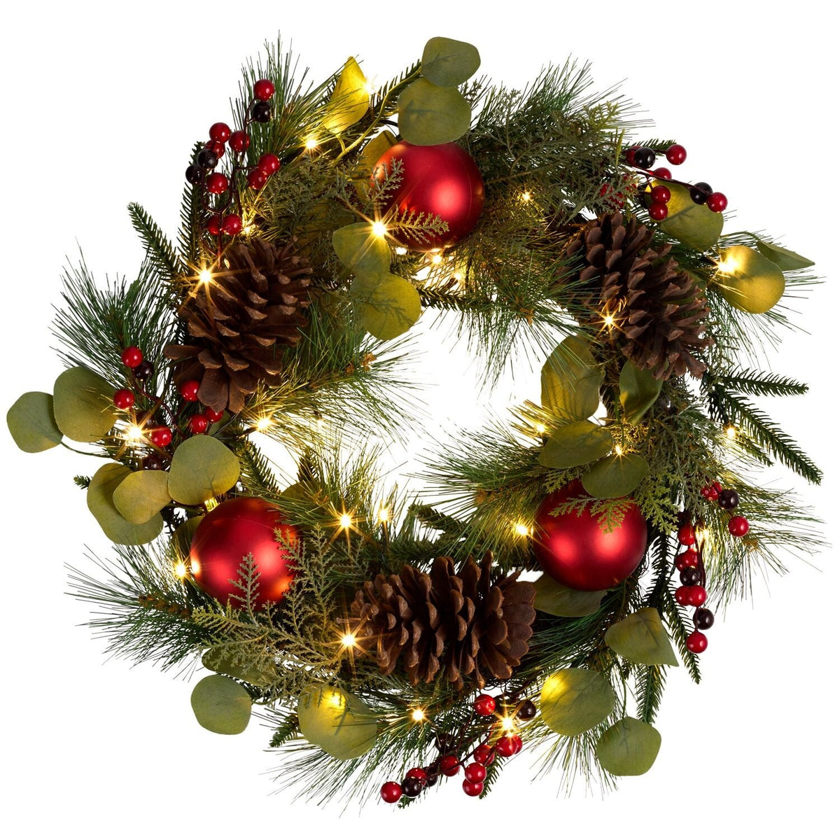 Lakeland Light-Up Bauble Wreath