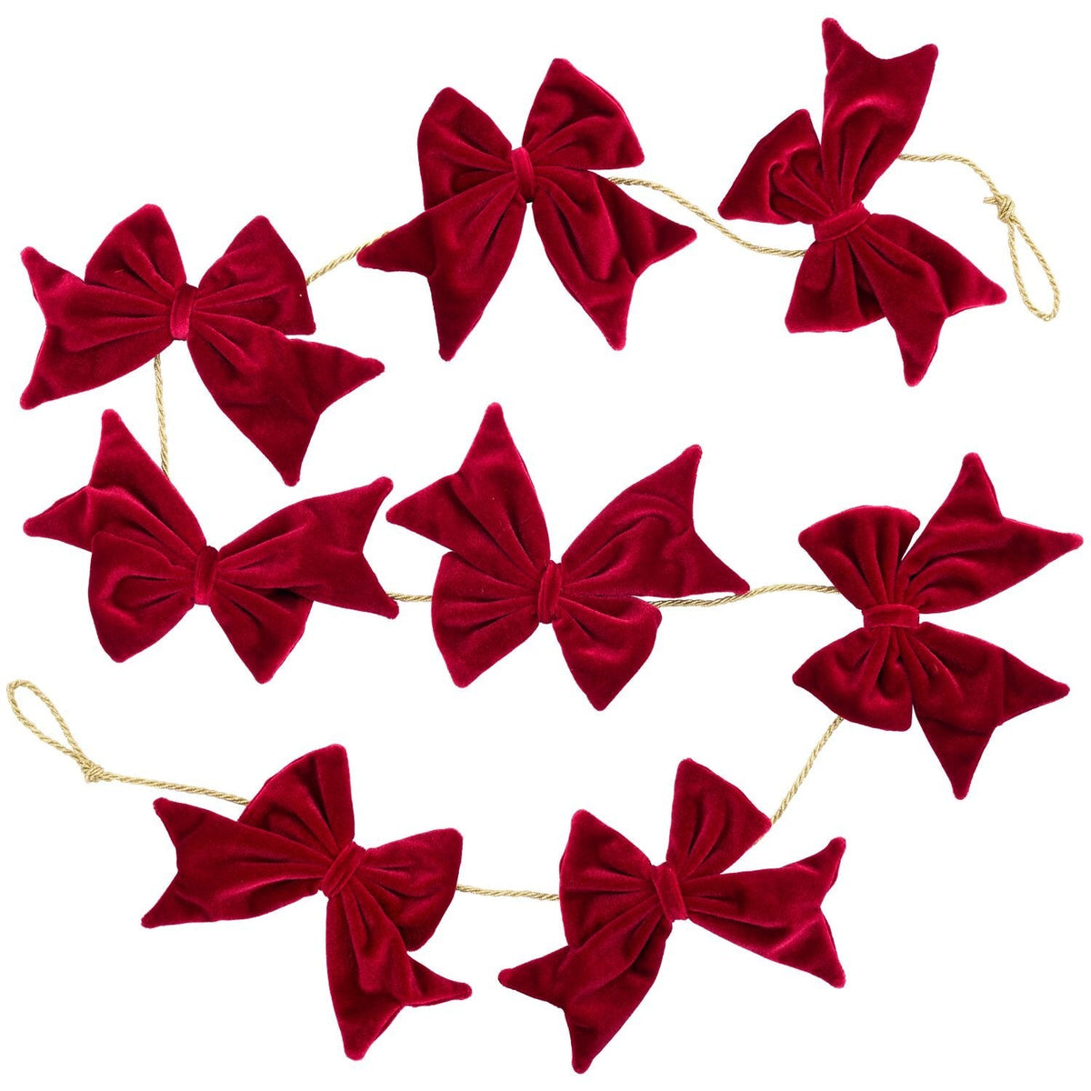 Lakeland Velvet Bow Garland – Red