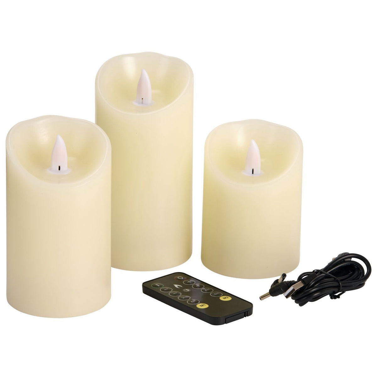 3 Lakeland Rechargeable LED Candles