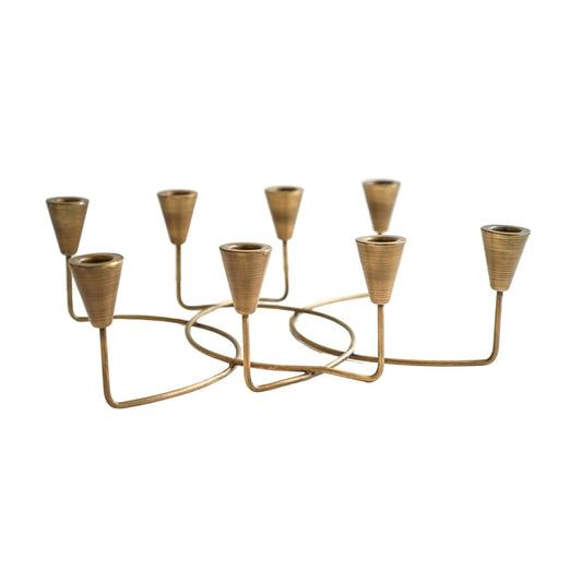 Ivyline Antique Bronze Circular 8-Piece Candle Holder